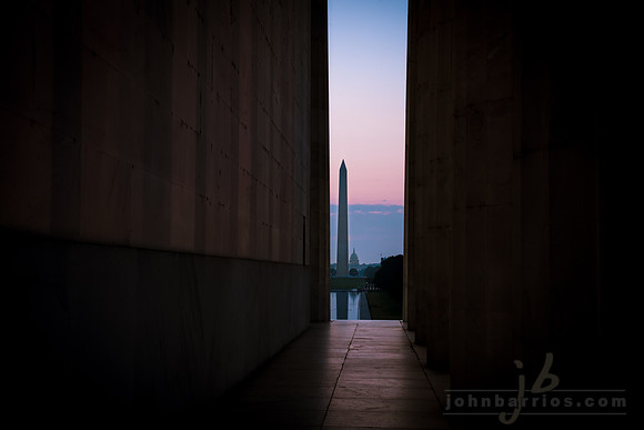 View from the Lincoln Memorial at Dawn