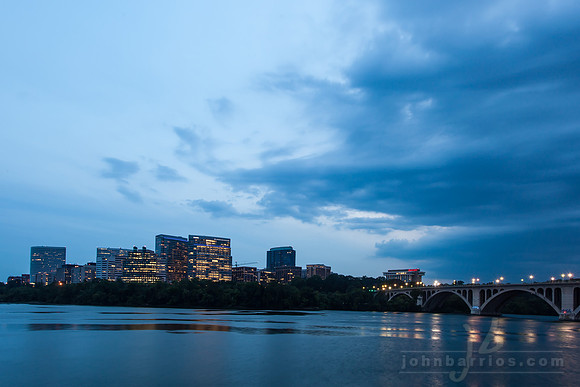 key bridge, key bridge marriott, potomac river, rosslyn va, rossyln virginia skyline