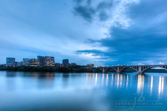 key bridge, key bridge marriott, potomac river, rosslyn va, rossyln virginia skyline