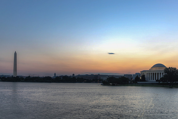 East Potomac Park, Thomas Jefferson Memorial, Washington Monument, Tidal Basin, DC Sunrise